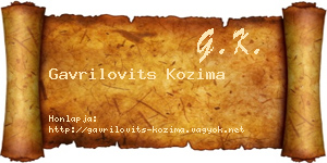 Gavrilovits Kozima névjegykártya